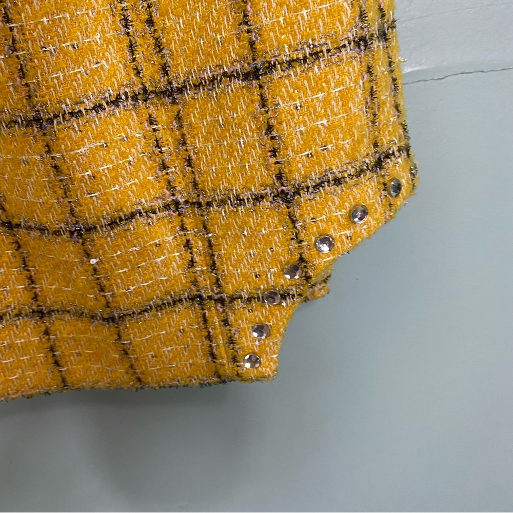 Assignment Cady Mini Dress Yellow Plaid‎ Small Strapless - Picture 4 of 10